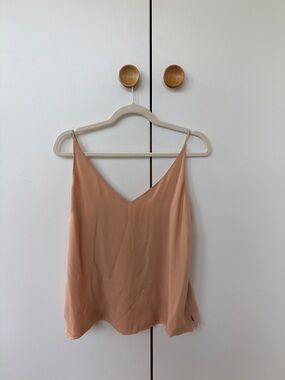 L'AGENCE Peach Satin V-Neck Cami